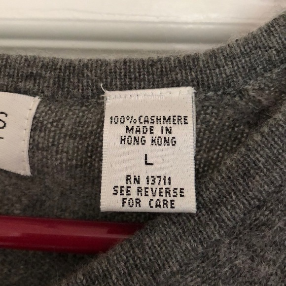 100% CASHMERE gray sweater L - Picture 2 of 4